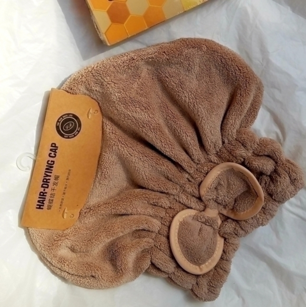 Plush Bow Accented Hair Drying Cap